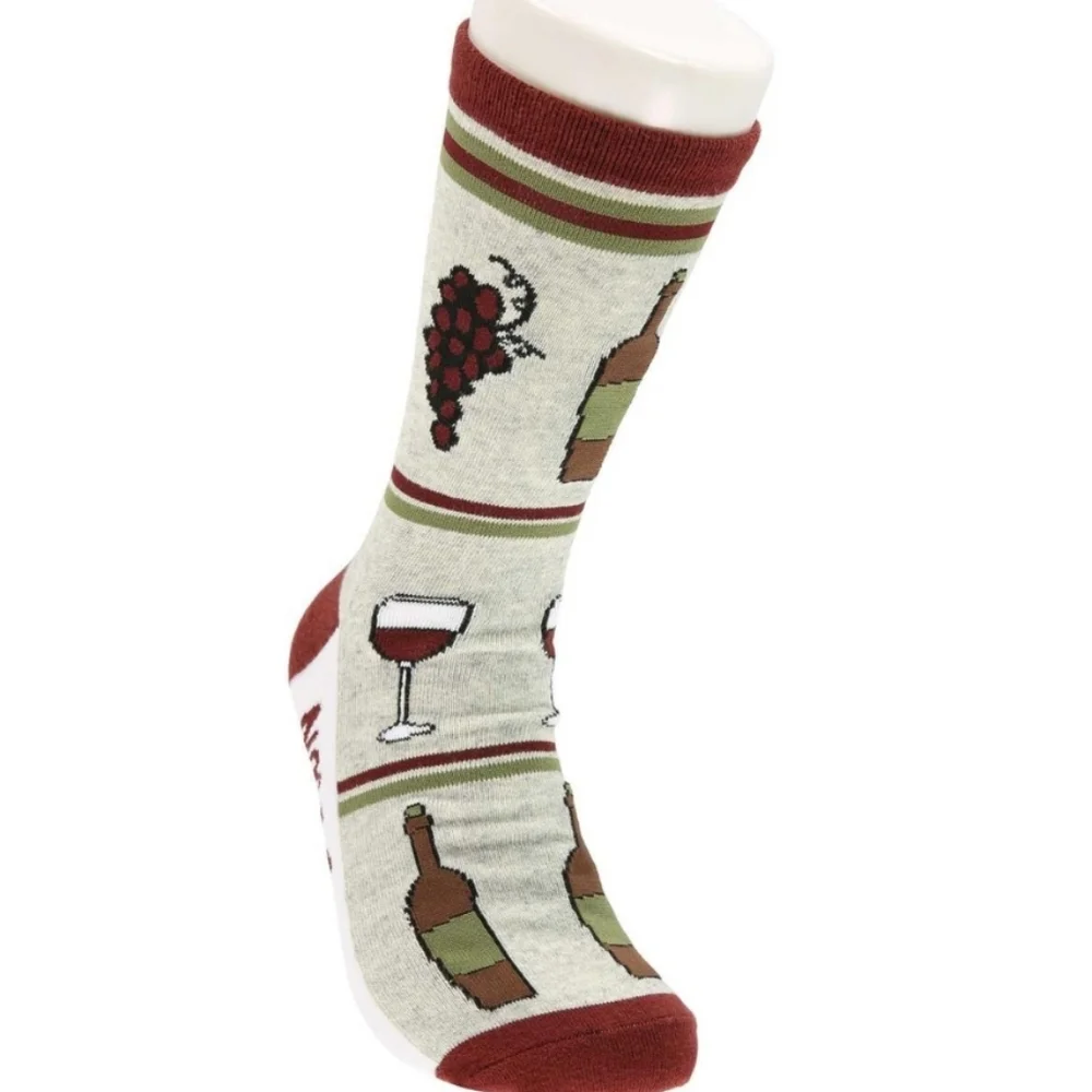 Lazy One Wine Down Crew Sock New Size 5-10